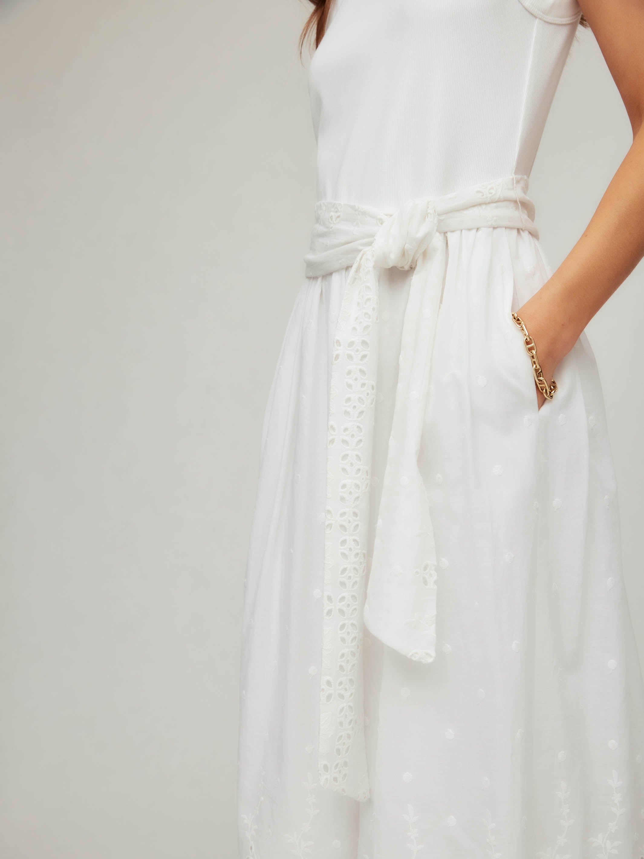 Seline Contrast Midi Dress