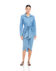 Rayleen Long Sleeve Pleated Shirtdress