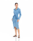 Rayleen Long Sleeve Pleated Shirtdress