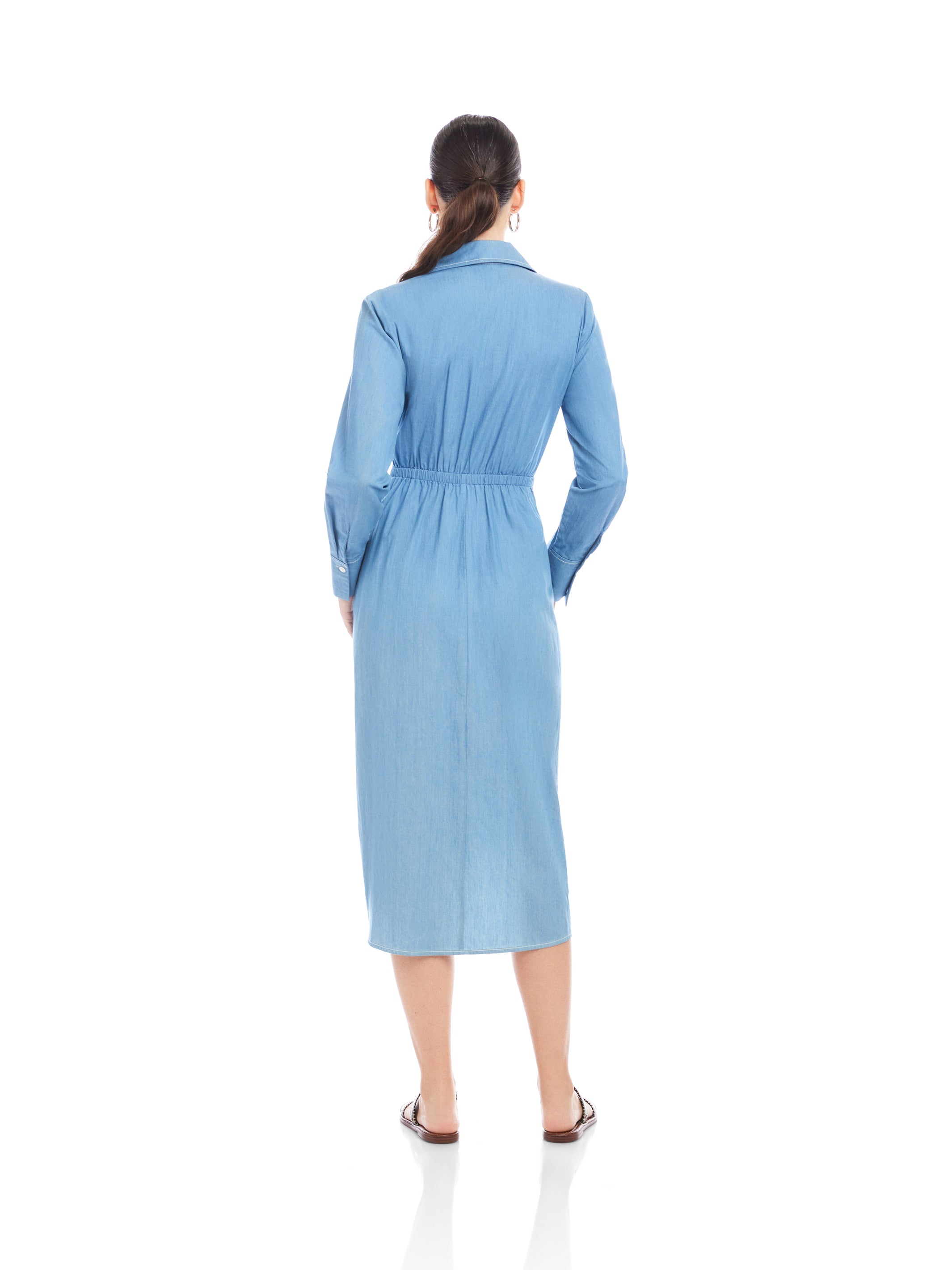 long sleeve pleated shirt dress Fifteen Twenty Rayleen Long Sleeve Pleated Shirtdress