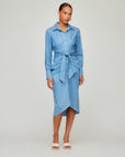 Rayleen Long Sleeve Pleated Shirtdress