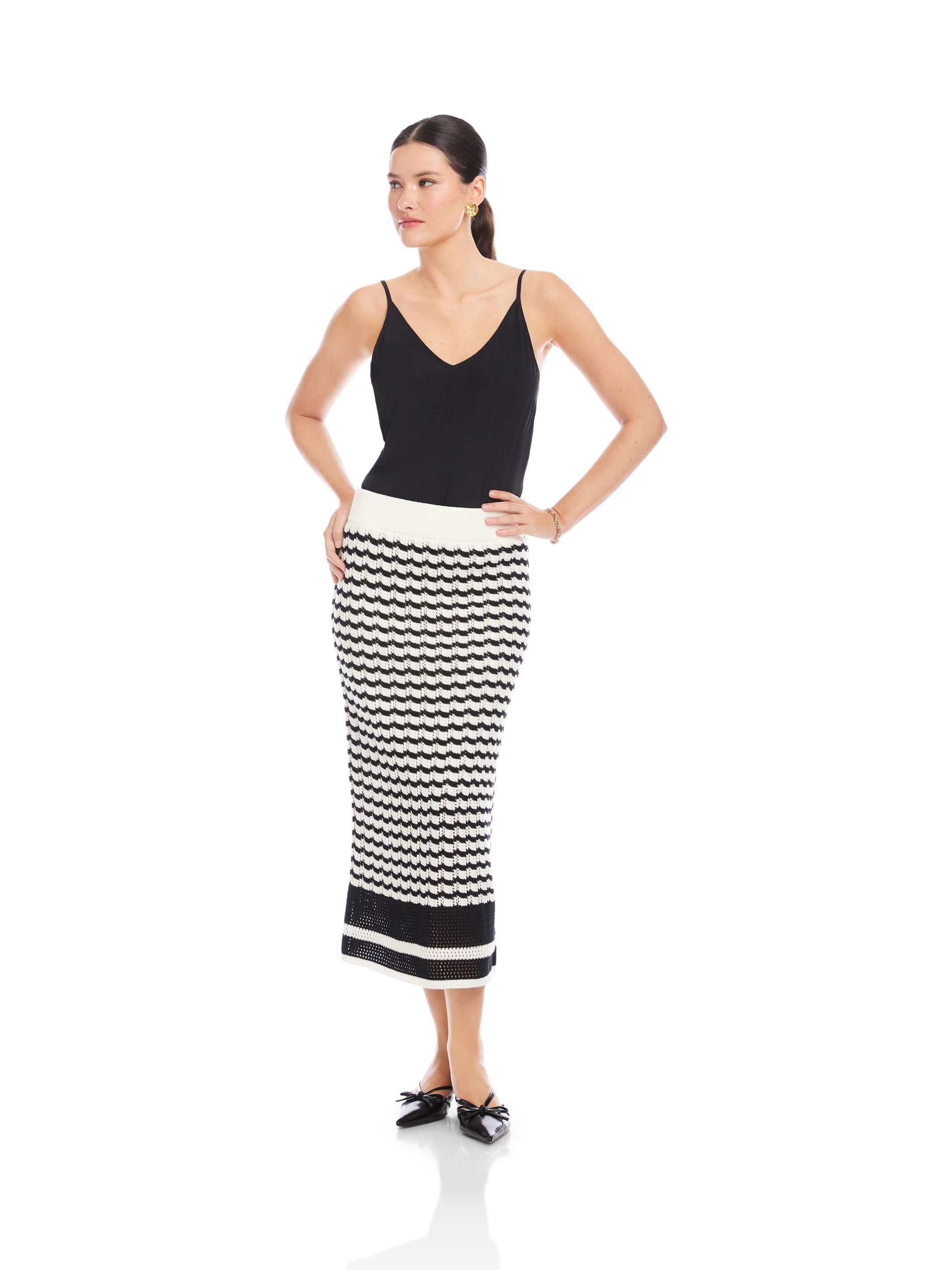 Zoe Crochet Midi Skirt - Elegant Textured Skirt for Effortless
