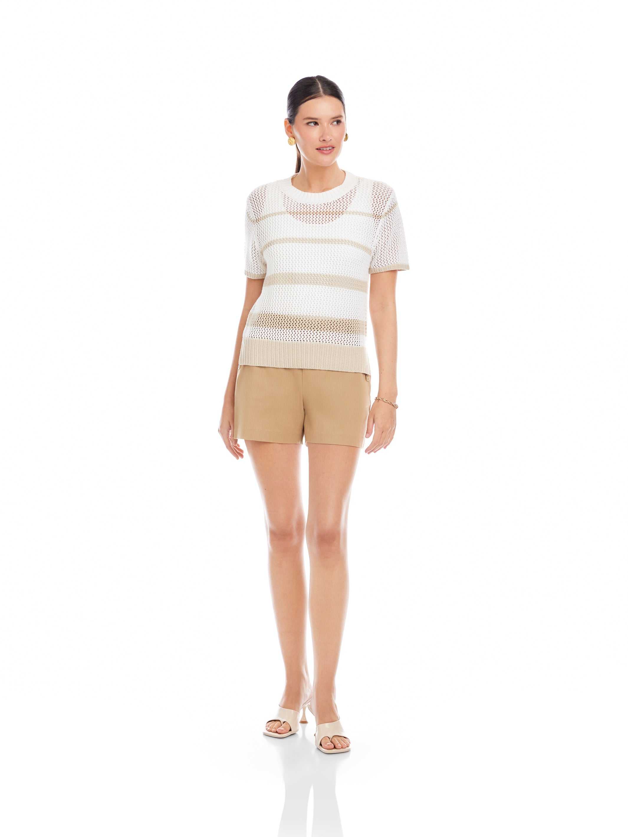 Faye Crochet Sweater Top - Lightweight Open-Knit Design for Warm 