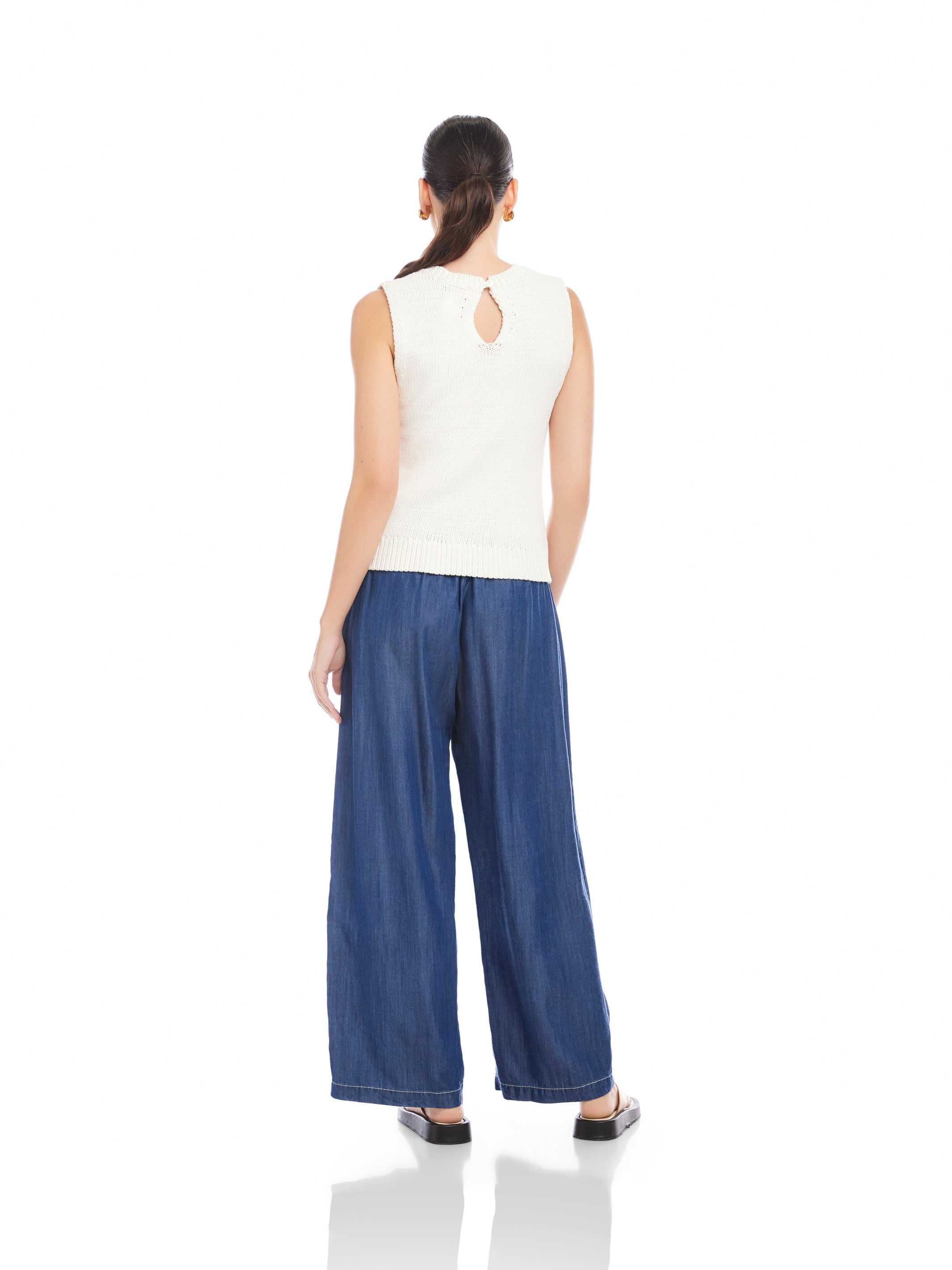 Kimmy Keyhole Sweater Tank - Modern Feminine Knit Top for Layering
