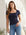 Mindy T-Shirt with bamboo rib knit fabric, square neck, and short sleeves for a comfortable, stylish fit