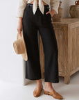 Rylee Cropped Pants in high-rise, relaxed wide-leg with cropped length and front pockets
