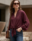 Scarlet Tie-Front Top