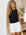 Side shirred tank in bamboo rib knit fabric, sleeveless with crew neck, sustainable and stylish essential