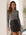 Long sleeve side shirred top in soft bamboo rib knit fabric