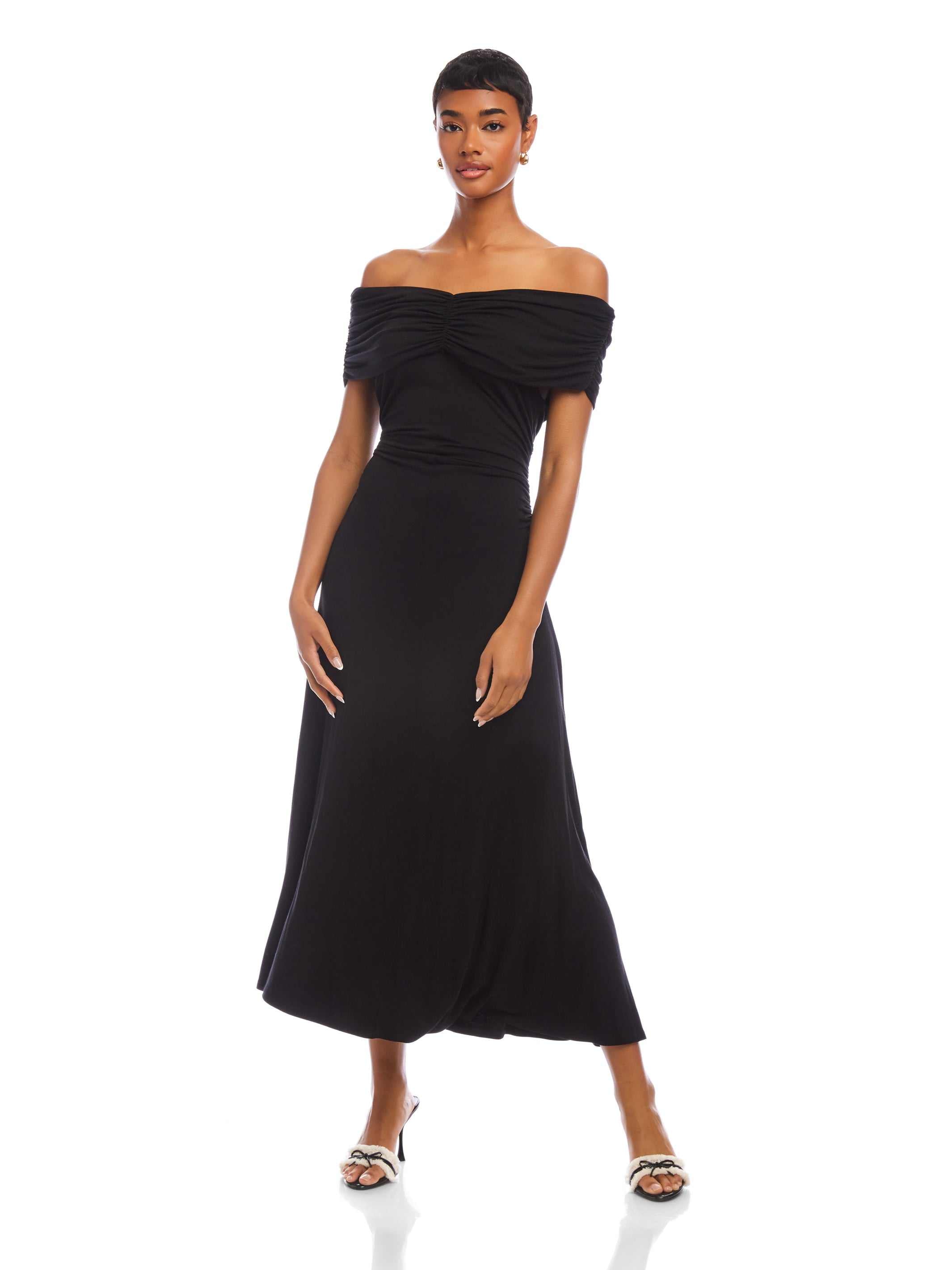 Ella Off-The-Shoulder Midi Dress