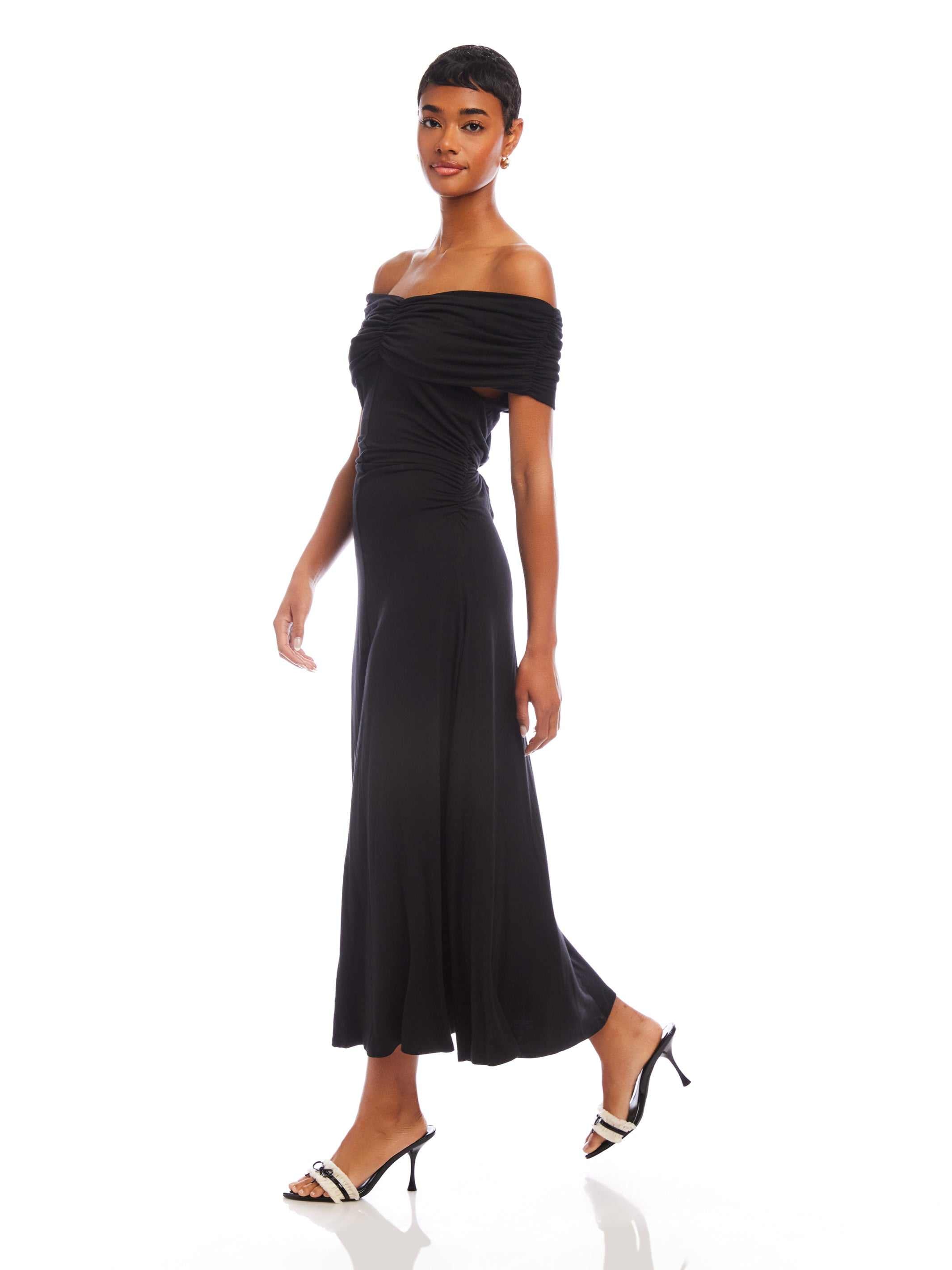 Ella Off-The-Shoulder Midi Dress