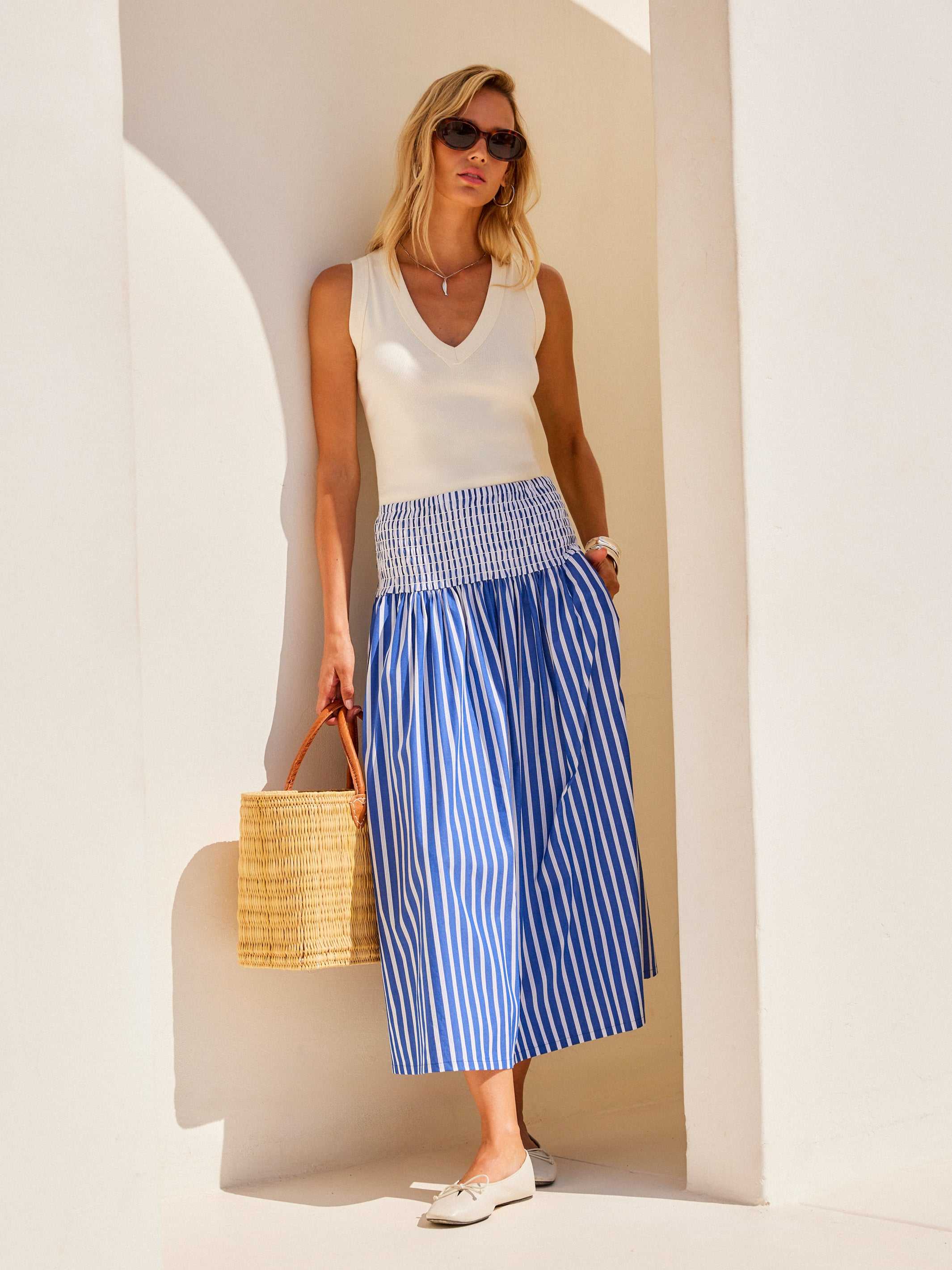 Rhea Stripe Skirt