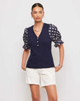 Tamra Contrast Puff Sleeve Top