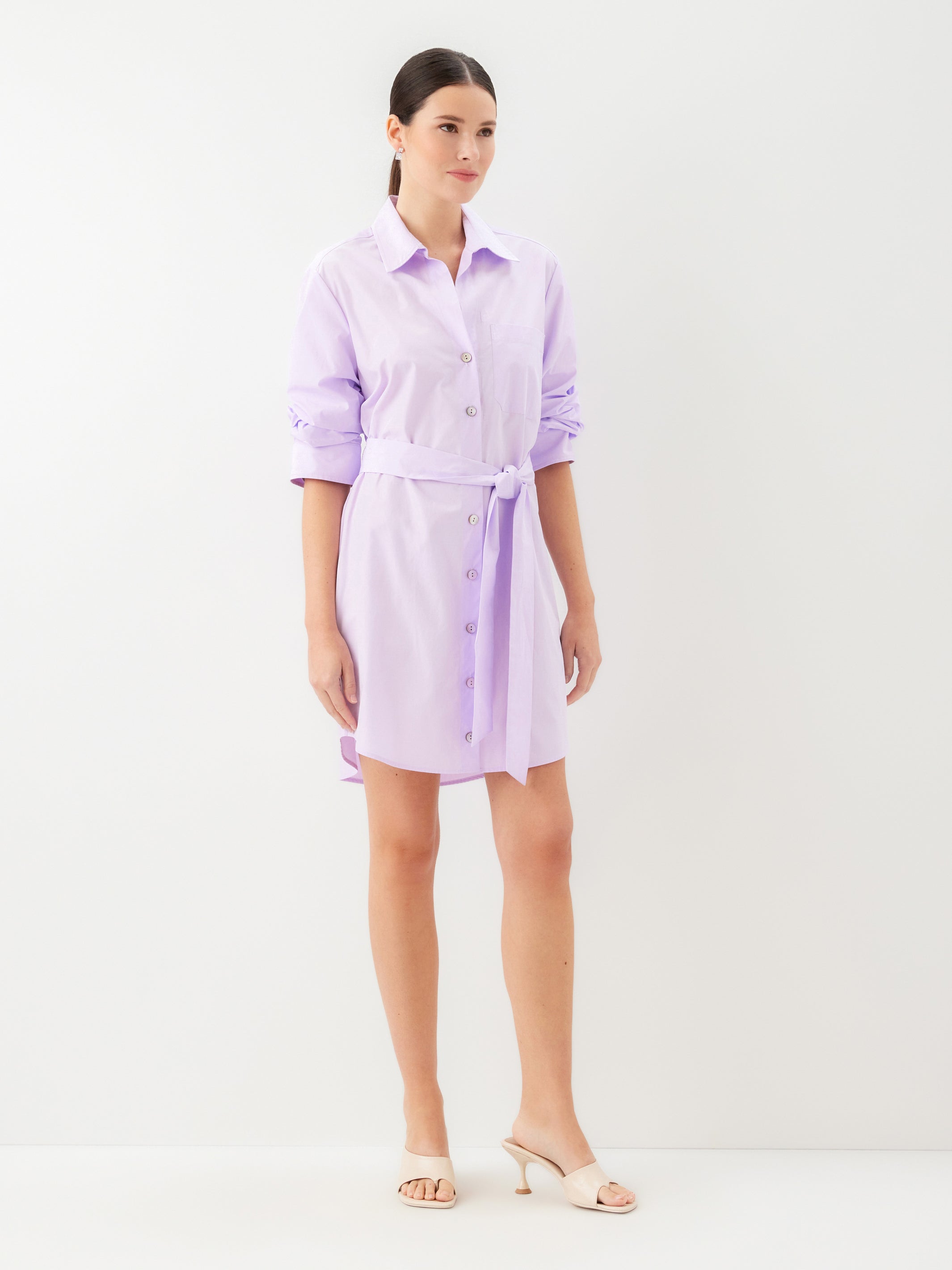 Tatum Ruched Sleeve Shirtdress
