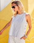 Clarice Side Button Top