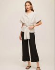 Belted Button-Up Top