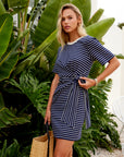 Darla Side-Knot Contrast Dress