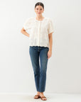 Jalen Embroidered Puff Blouse