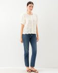 Jalen Embroidered Puff Blouse