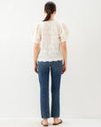 Jalen Embroidered Puff Blouse