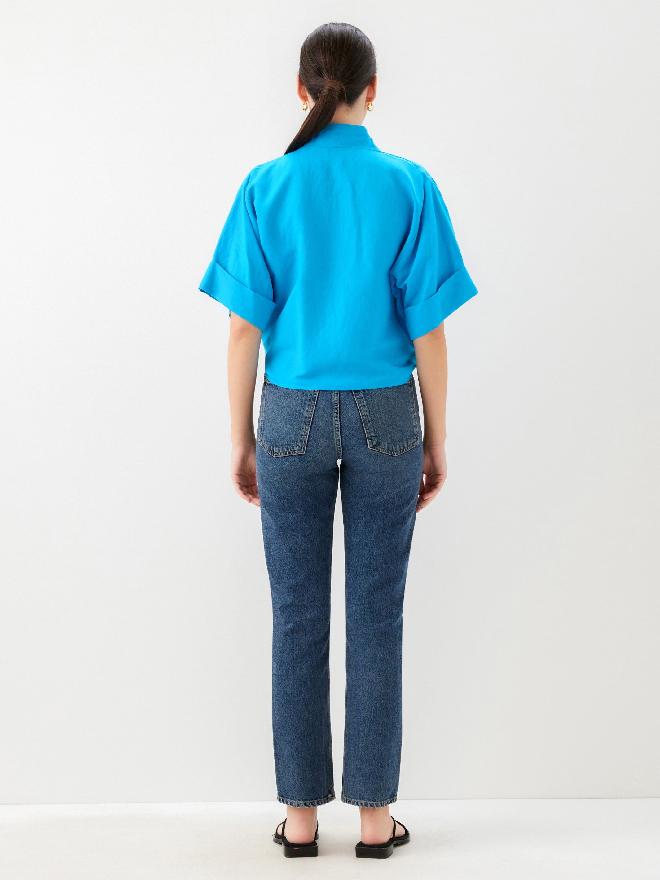 Janice Cuffed Sleeve Tie-Front Top | Fifteen Twenty Clothing