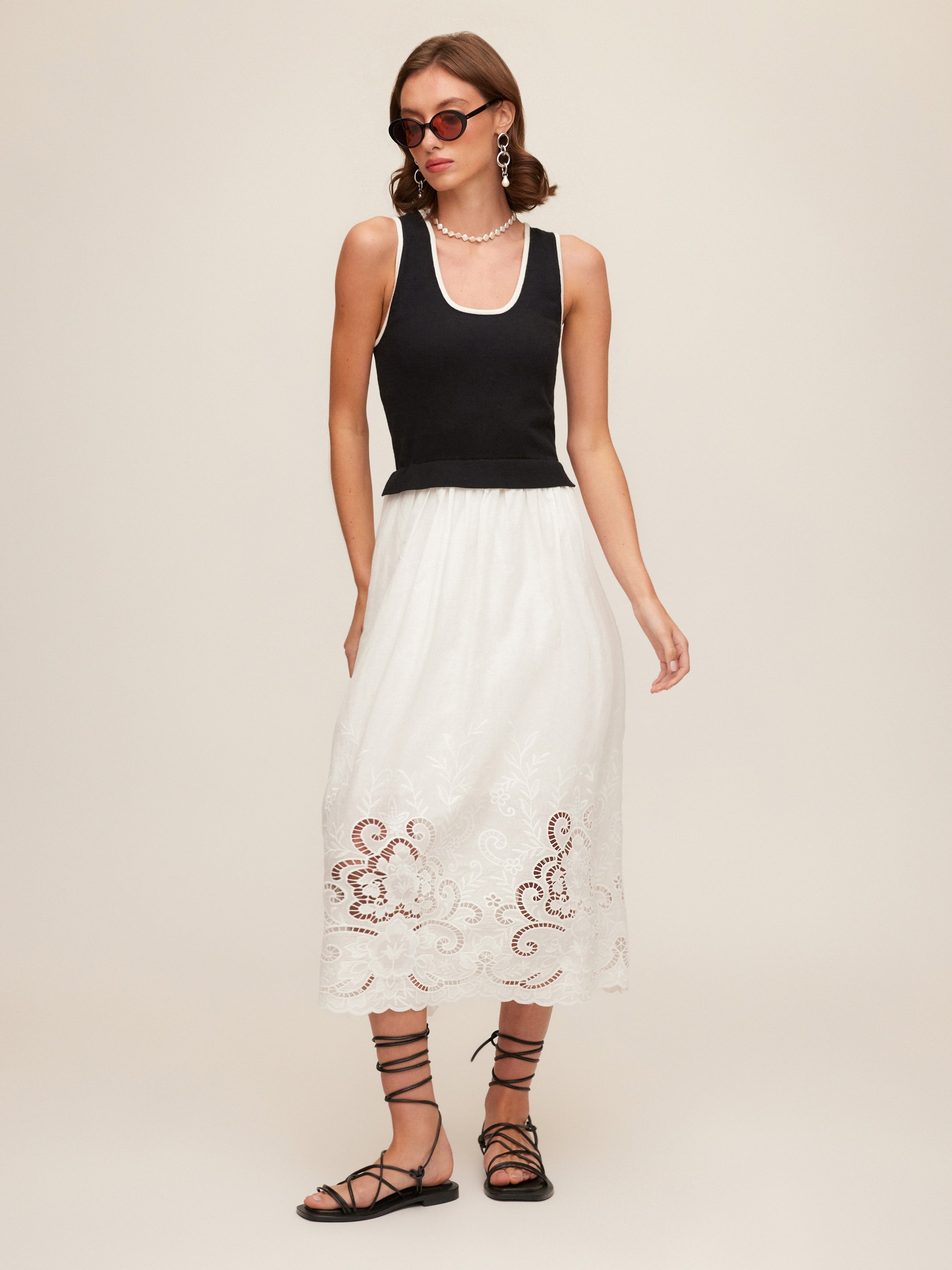Alicia Contrast Midi Dress