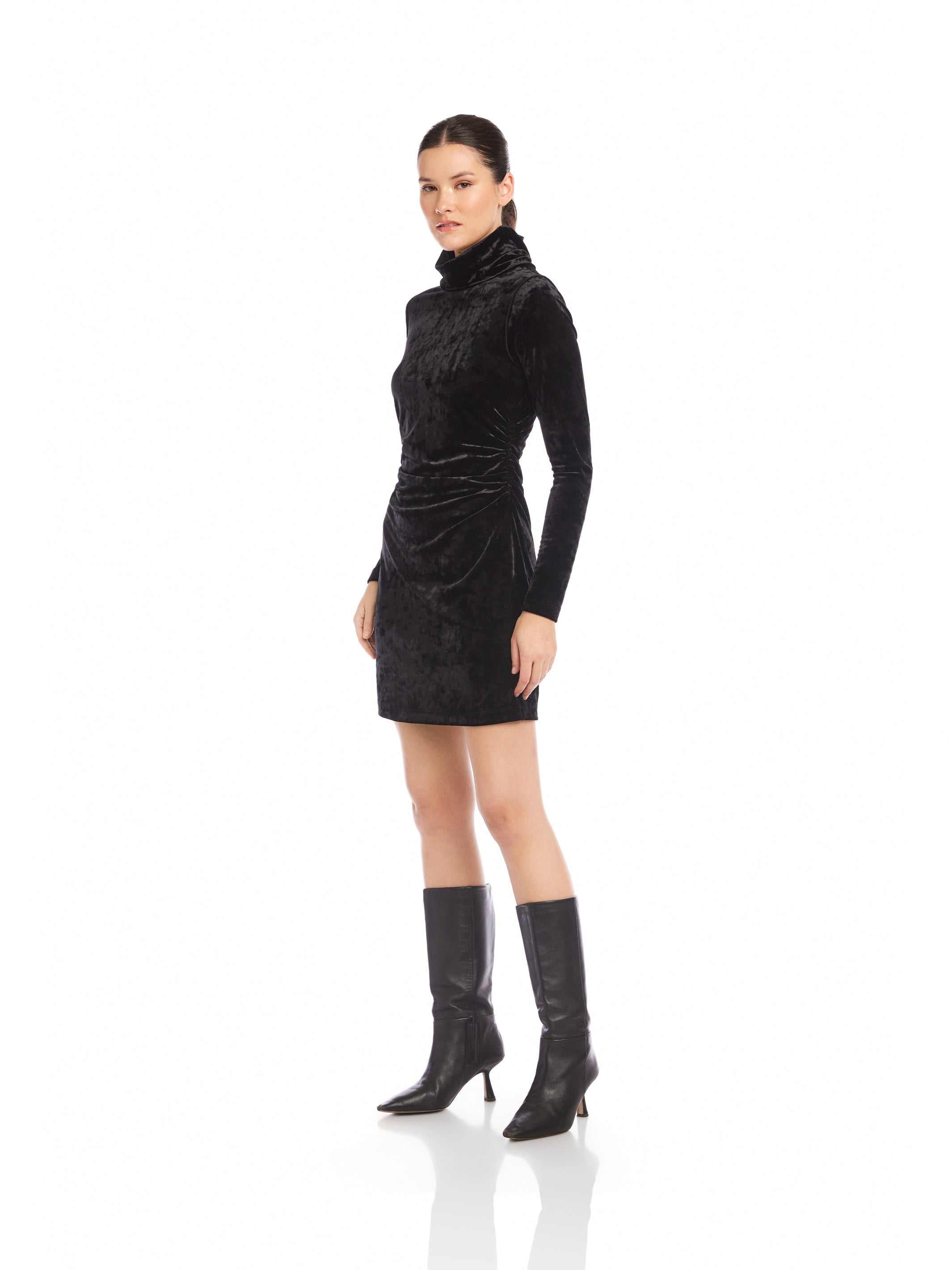 leather and velvet dress Velvet Dress + Leather Jacket - MEMORANDUM