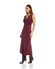 Cierra Ruffle Detail Midi Dress