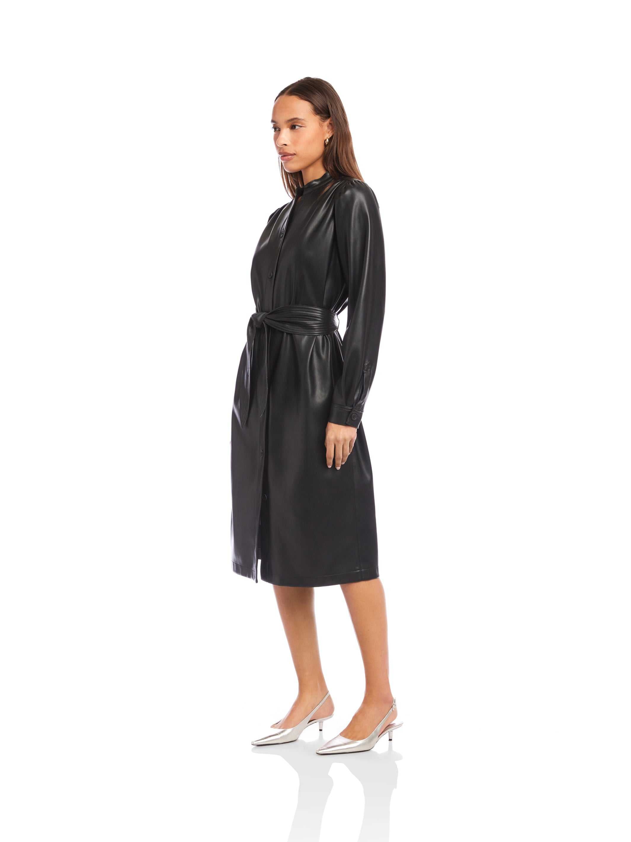 Fifteen Twenty Women's Jennifer Faux Leather Dress In Black | Size: L Fifteen Twenty Women's Jennifer Faux Leather Dress In Black | Size: L