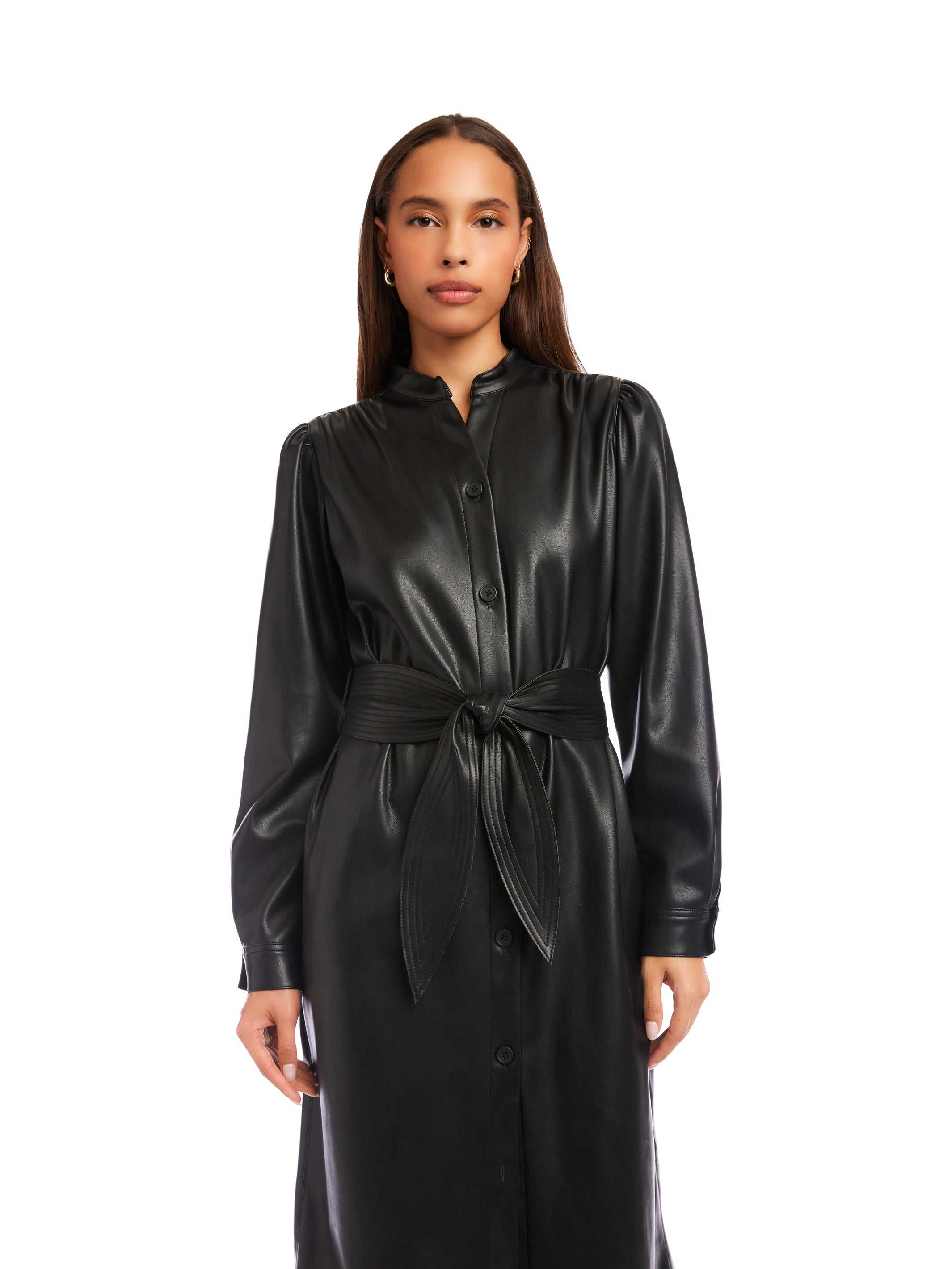 Fifteen Twenty Women's Jennifer Faux Leather Dress in Black | Size: L Fifteen Twenty Women's Jennifer Faux Leather Dress in Black | Size: L