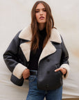 Tara Faux Leather Shearling Jacket