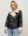 Tara Faux Leather Shearling Jacket