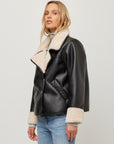 Tara Faux Leather Shearling Jacket