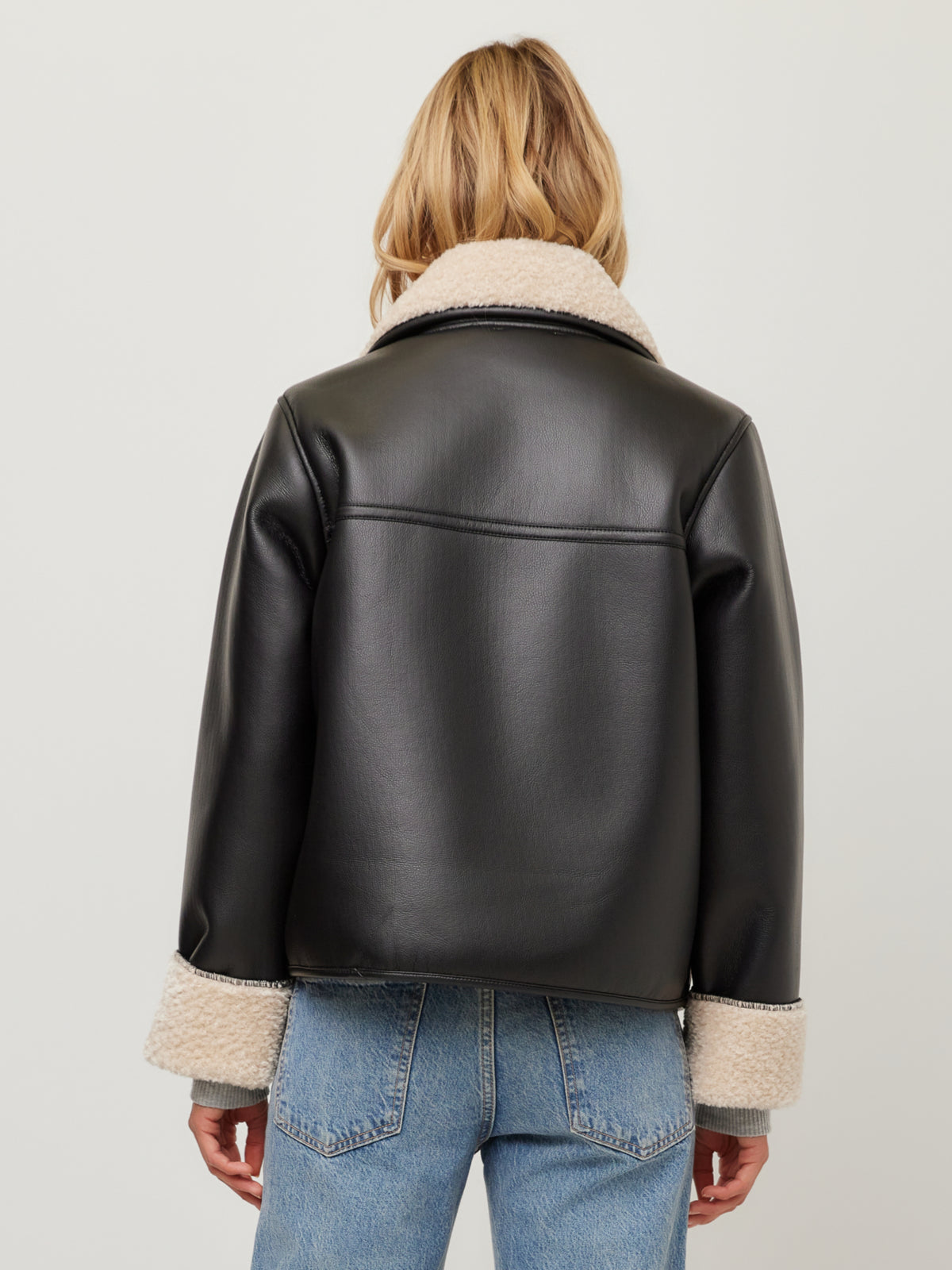 Tara Faux Leather Shearling Jacket