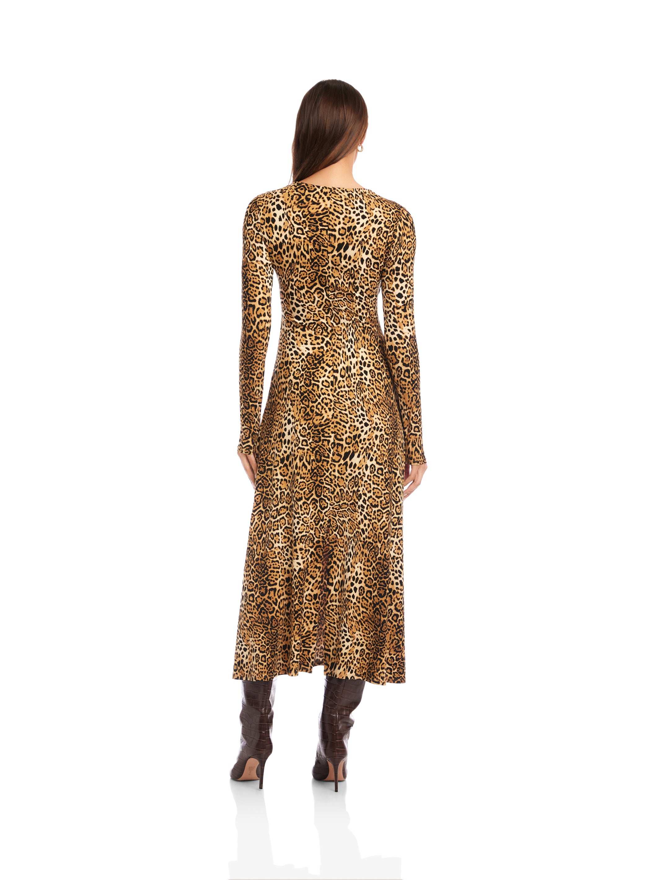 Fifteen Twenty Kourtney Cross Front Midi Dress - Leopard Fifteen Twenty Kourtney Cross Front Midi Dress - Leopard