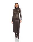 Mara Sequin Mock Neck Top