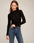 Khami Velvet Burnout Shirred Top