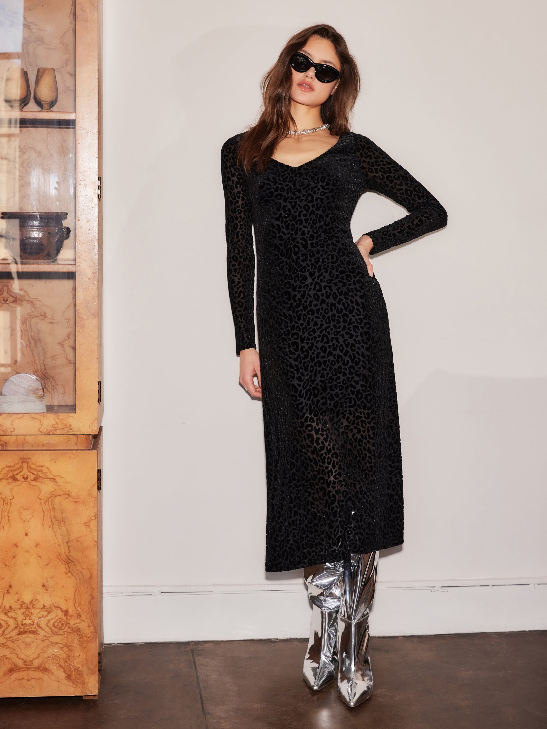 Julia Velvet Burnout Dress
