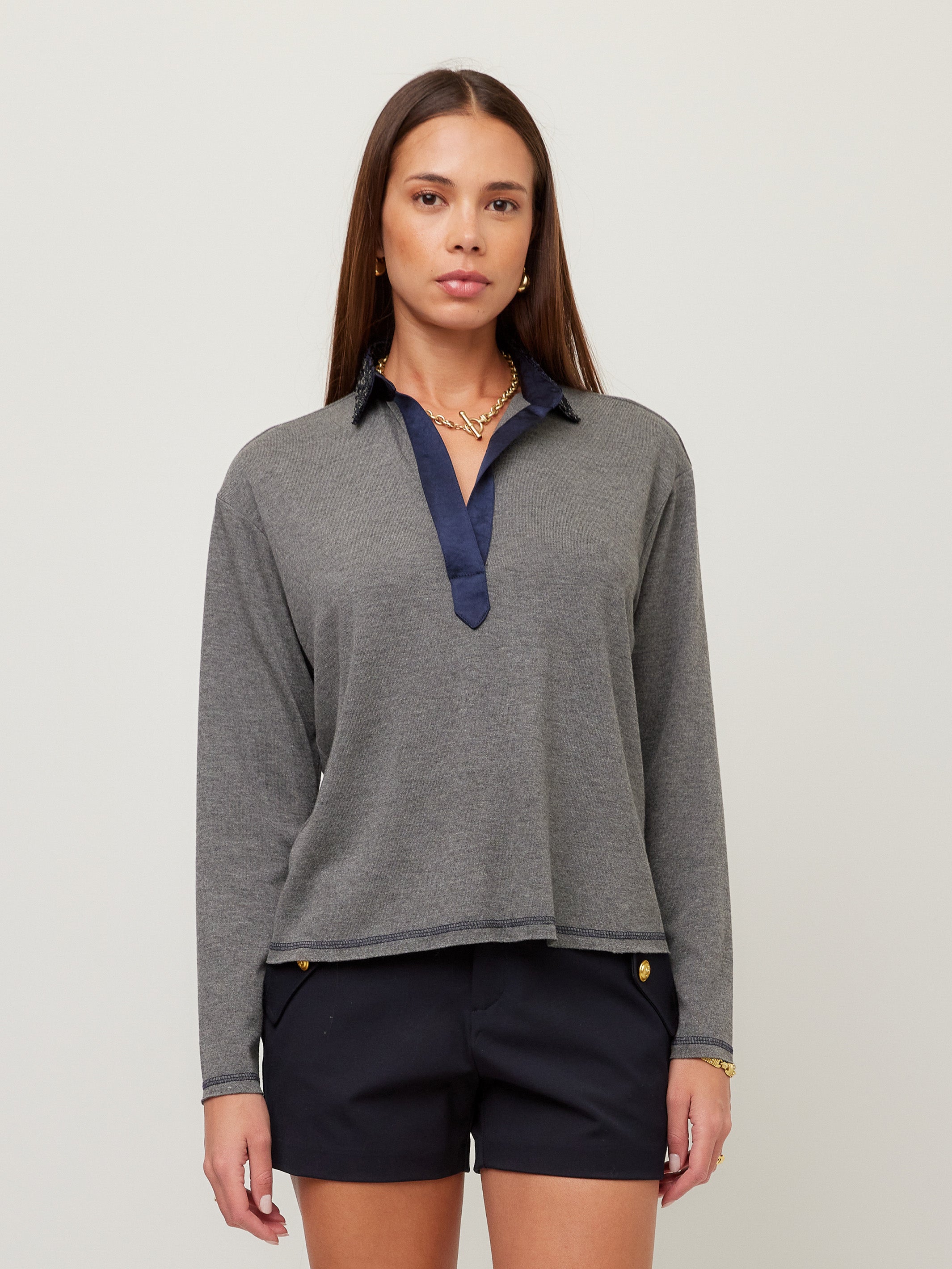 Kendall Sequin Collar Top