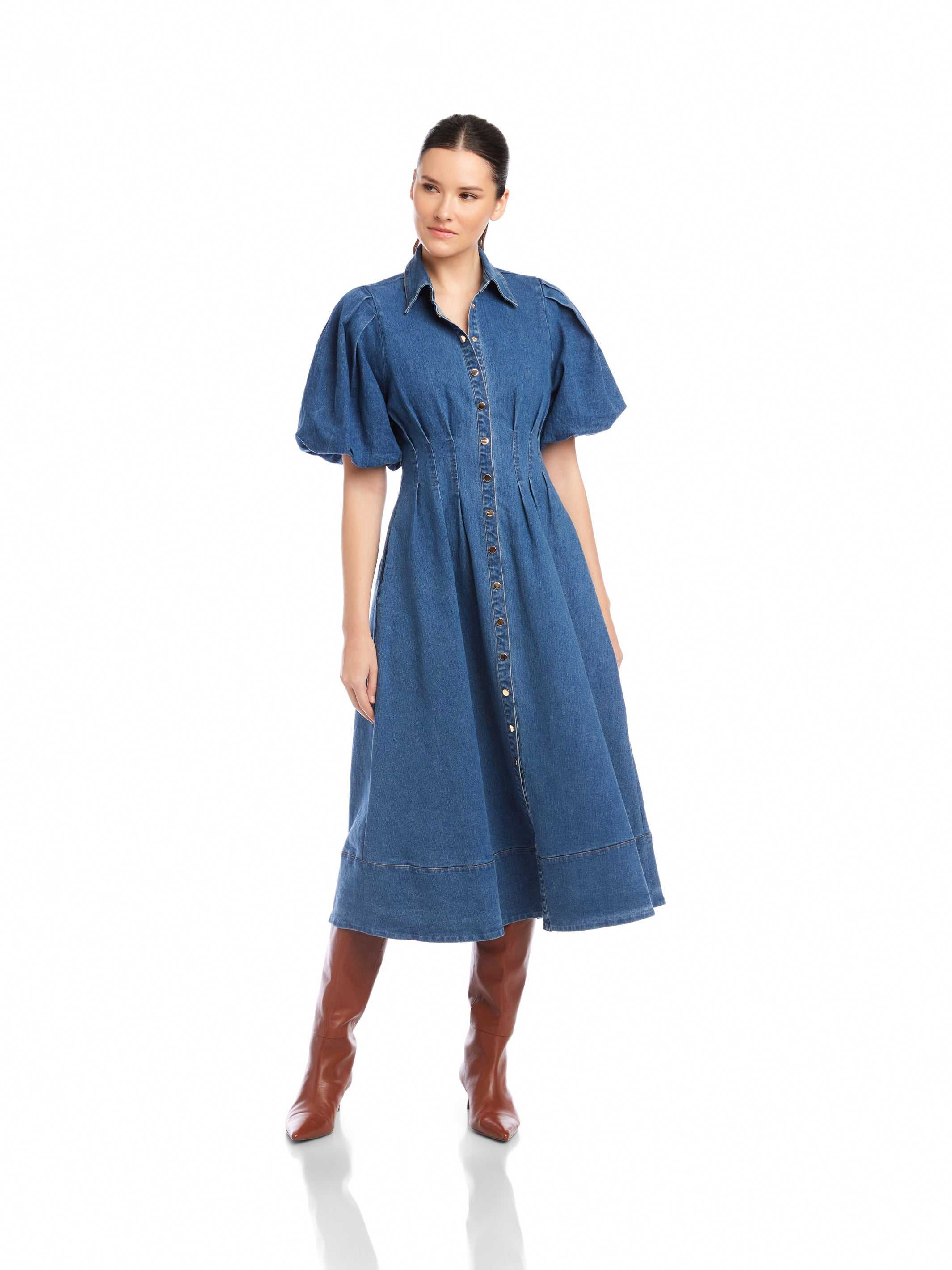 Fifteen Twenty Esme Midi Shirt Dress- Denim 2 Fifteen Twenty Esme Midi Shirt Dress- Denim 2