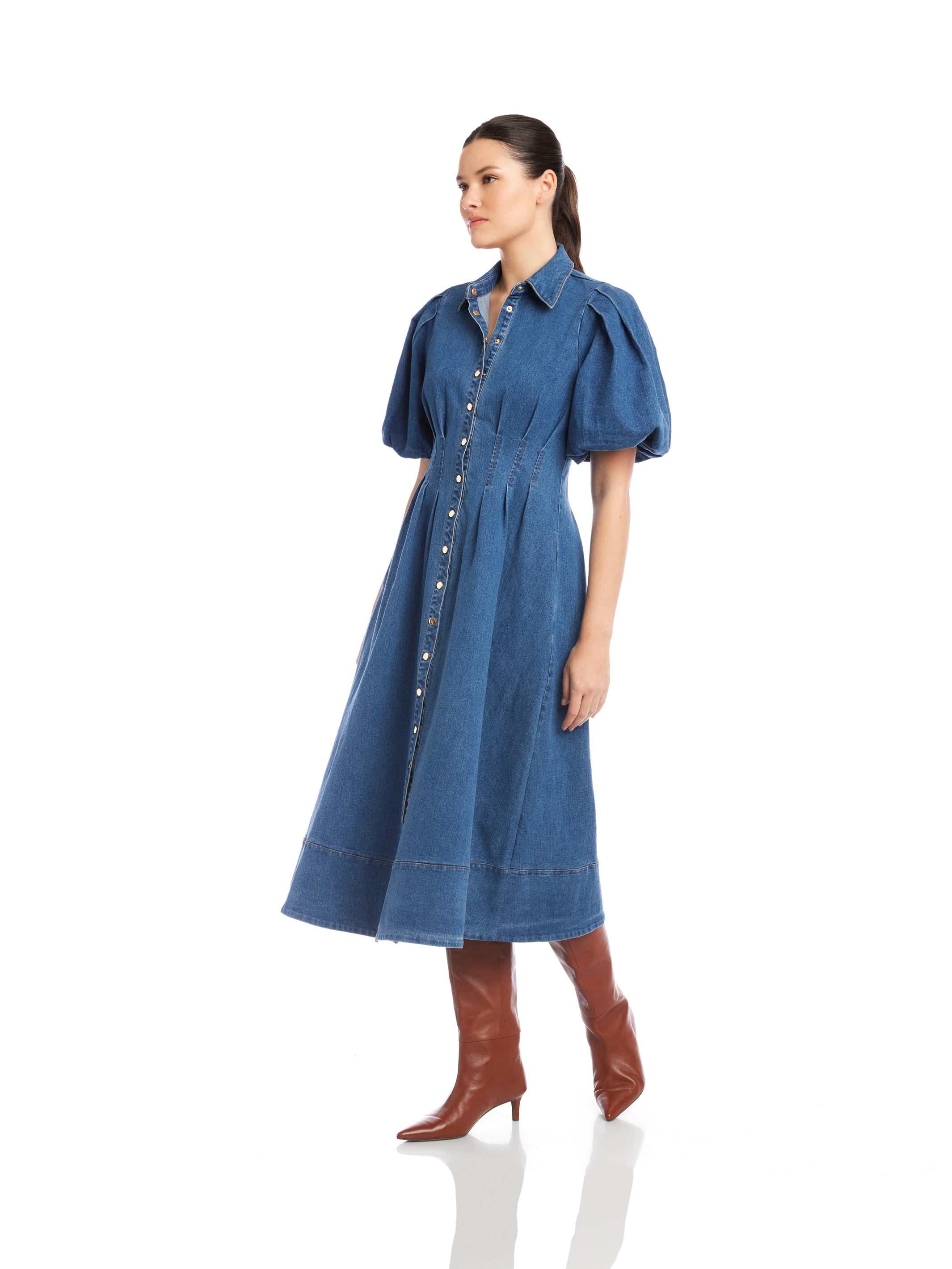 Fifteen Twenty Esme Midi Shirt Dress- Denim 2 Fifteen Twenty Esme Midi Shirt Dress- Denim 2