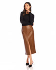 Kaia Faux Leather Midi Skirt