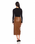 Kaia Faux Leather Midi Skirt