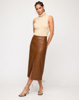 Kaia Faux Leather Midi Skirt