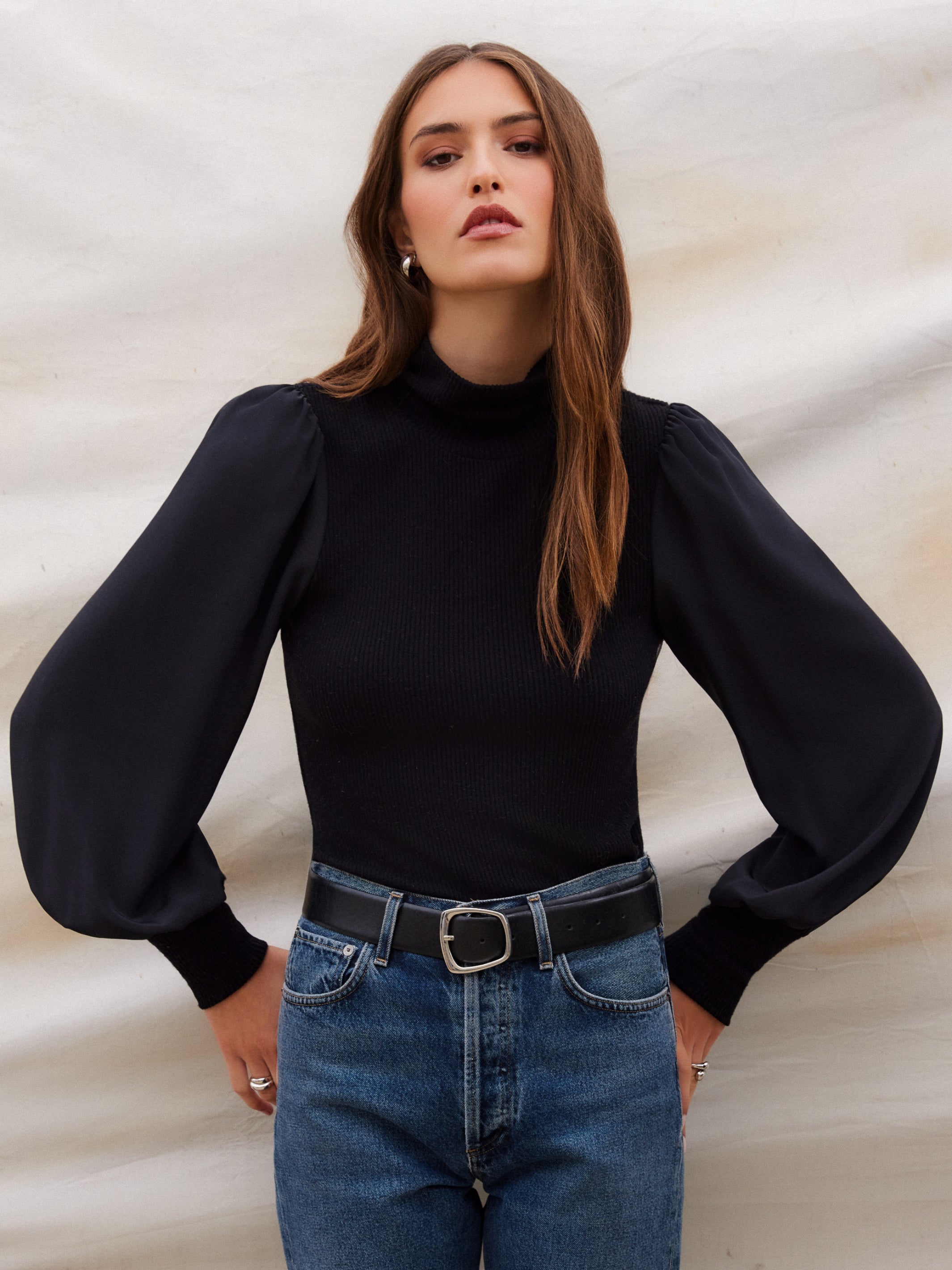 Lisette Contrast Turtleneck Top
