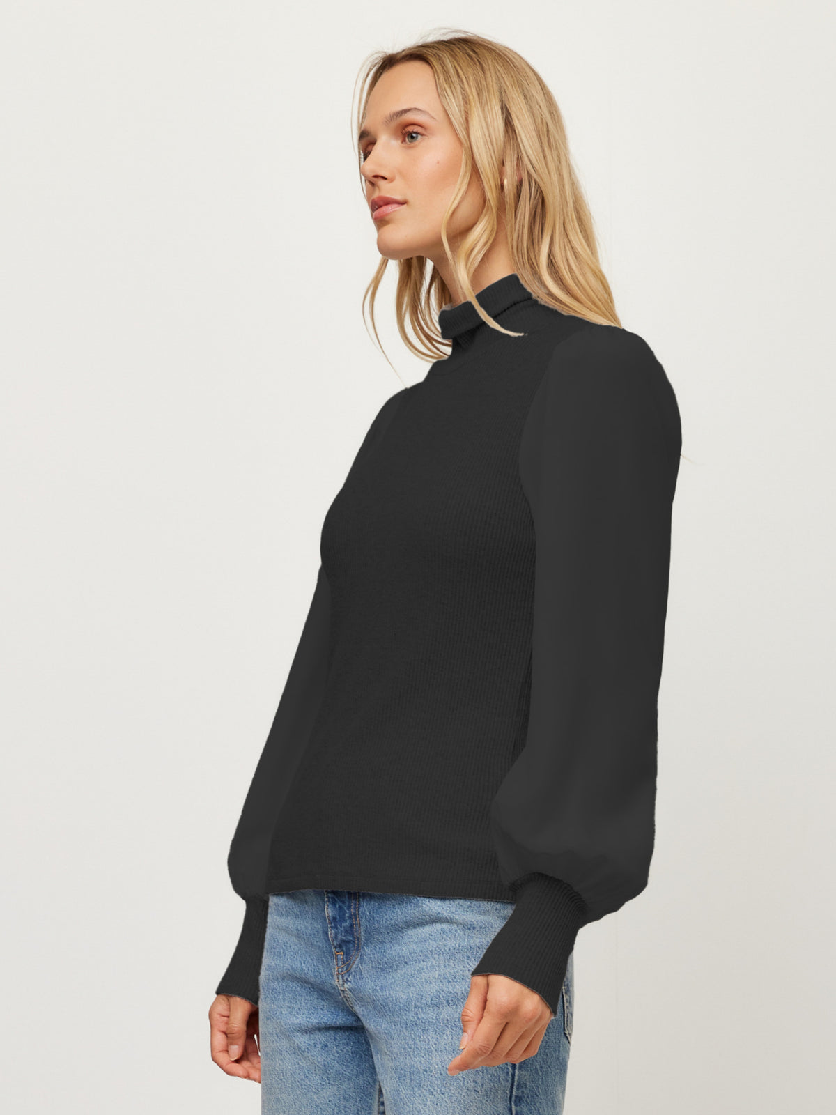 Lisette Contrast Turtleneck Top