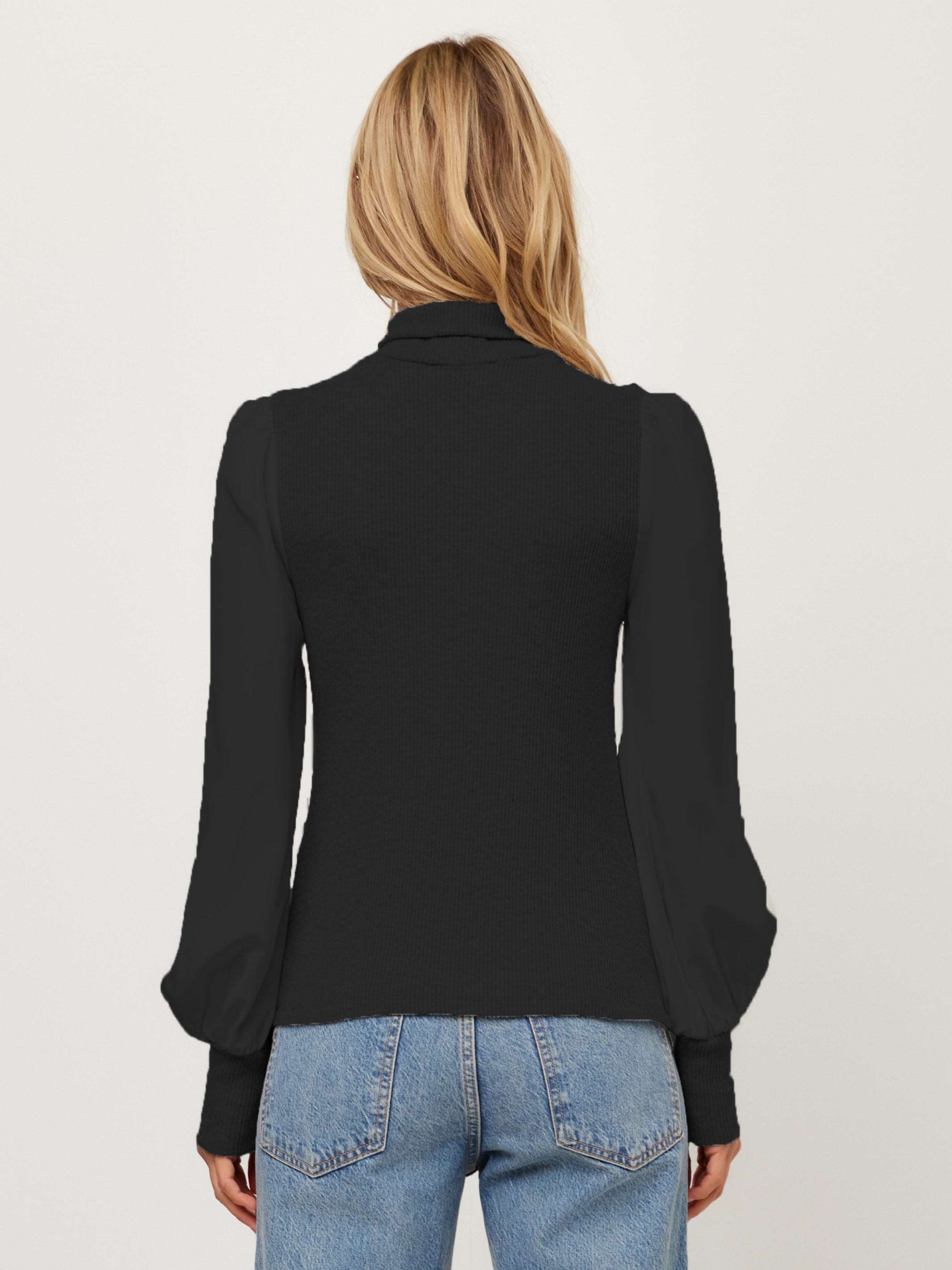 Lisette Contrast Turtleneck Top