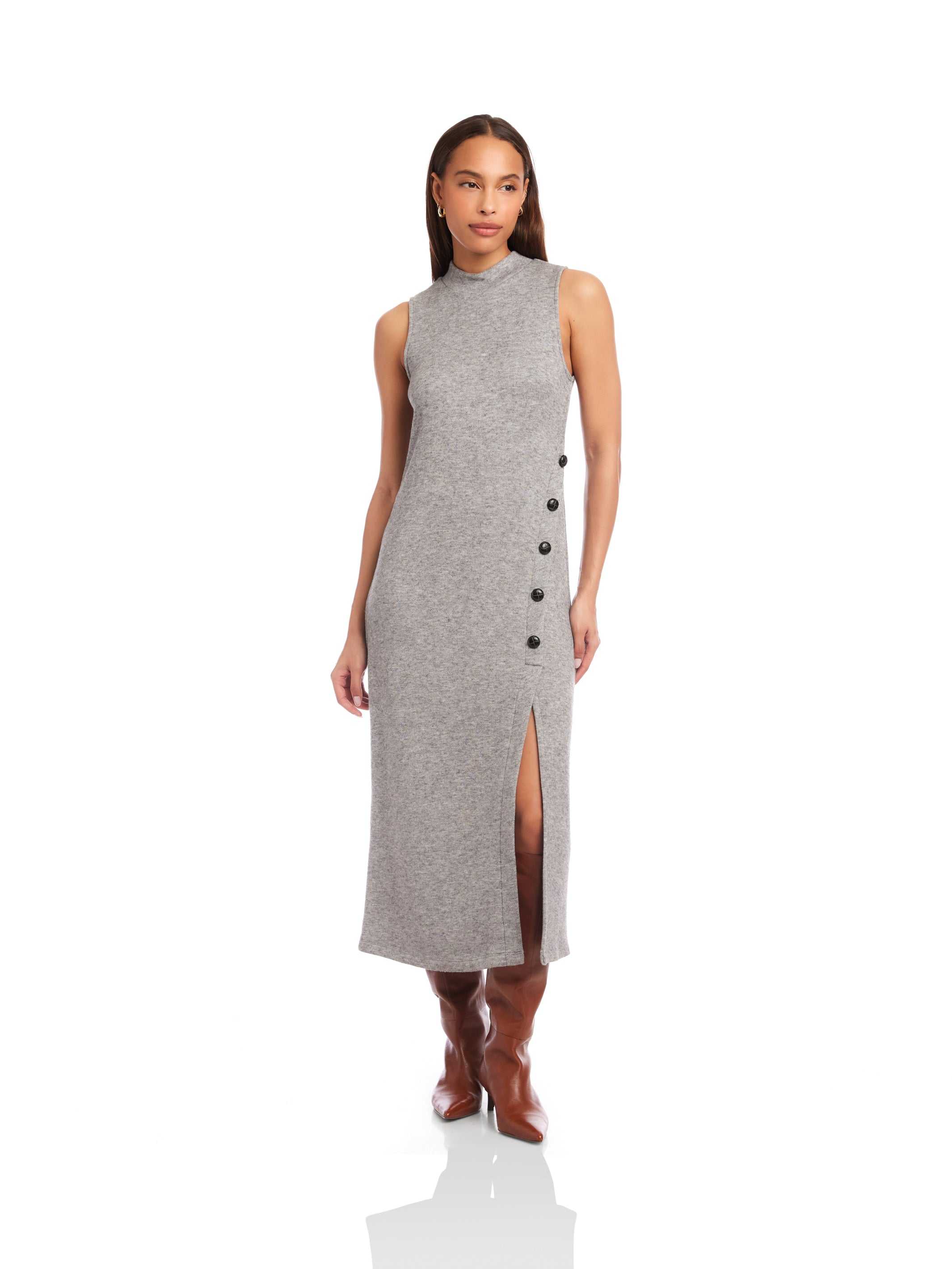 gray fall dress Heiryn Elegant Commuter Asymmetric Grey Pleated Dress For Women,Button Autumn Outfits,Back To School,Fall Clothes,Gray,Autumn,Elegant,Tea Party
