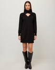 Claylee Crossover Turtleneck Dress