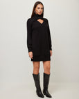 Claylee Crossover Turtleneck Dress